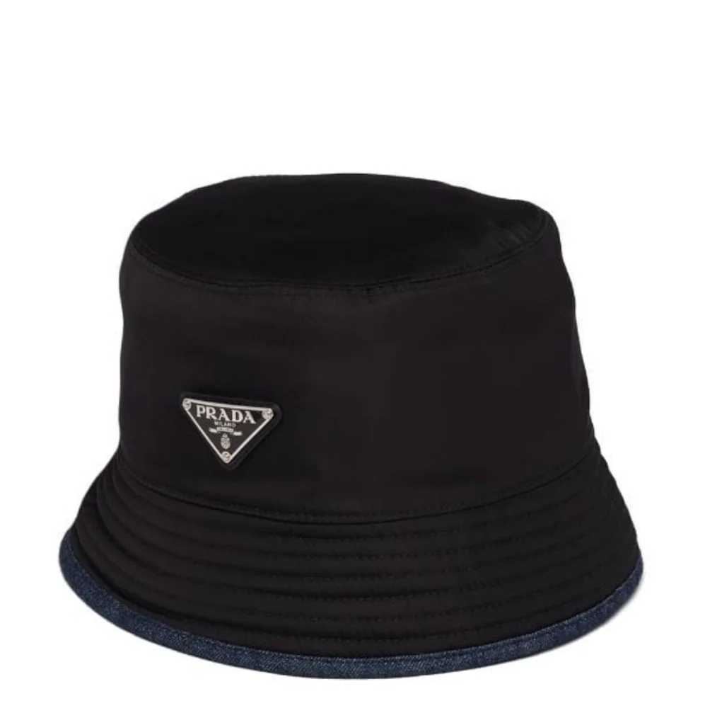 MSRP $795! Double-Sided Authentic Prada Re-Nylon & Denim Bucket Hat Size Medium - Picture 9 of 14